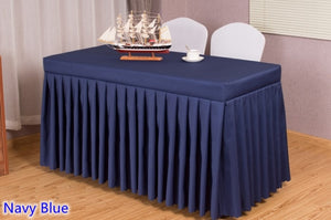 20 Colours Wedding Table Cloth Cover With Skirt Swag Ruffle Style Linen Party Hotel Meeting Banquet Show Decoration