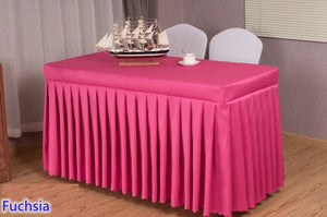 20 Colours Wedding Table Cloth Cover With Skirt Swag Ruffle Style Linen Party Hotel Meeting Banquet Show Decoration