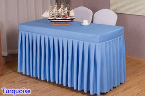 20 Colours Wedding Table Cloth Cover With Skirt Swag Ruffle Style Linen Party Hotel Meeting Banquet Show Decoration