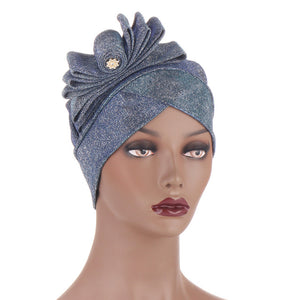 2020 Fashion bow-tie women&#39;s turban caps stretchy female headwrap bonnet cancer headwear muslim turban hijabs islamic headscarf