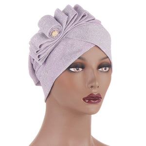 2020 Fashion bow-tie women&#39;s turban caps stretchy female headwrap bonnet cancer headwear muslim turban hijabs islamic headscarf