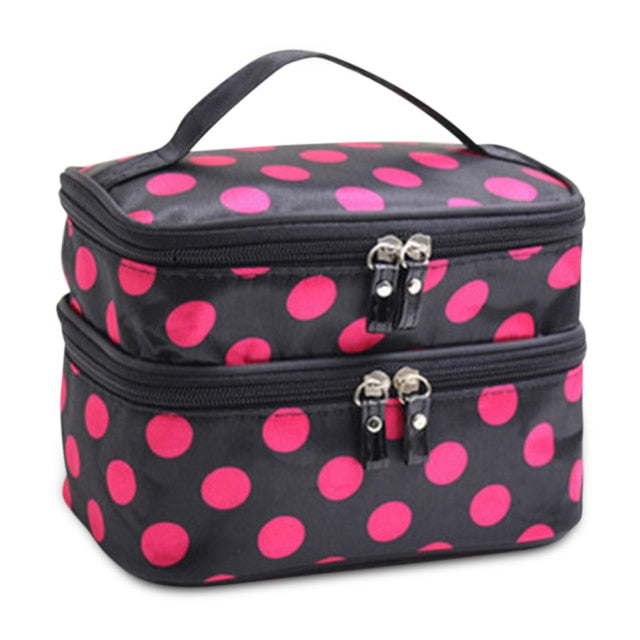 Double Layer Women Cosmetic Bag Portable Travel Makeup Storage Case Pouch Organizer For Cosmetics Dropshipping