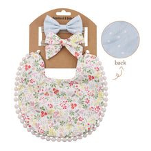 Load image into Gallery viewer, 3Pcs Baby Headband Tassel Saliva Towel Floral Print Newborn Double Side Bibs Boys Girls Bandana Burp Cloths Feeding Smock Stuff