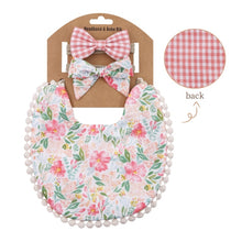 Load image into Gallery viewer, 3Pcs Baby Headband Tassel Saliva Towel Floral Print Newborn Double Side Bibs Boys Girls Bandana Burp Cloths Feeding Smock Stuff