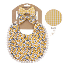 Load image into Gallery viewer, 3Pcs Baby Headband Tassel Saliva Towel Floral Print Newborn Double Side Bibs Boys Girls Bandana Burp Cloths Feeding Smock Stuff