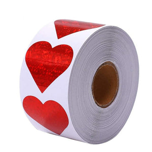 50-500pcs Red Heart Shape Labels Valentine&#39;s Day Paper Packaging Sticker Candy Dragee Bag Gift Box Packing Bag Wedding