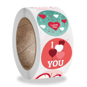 50-500pcs Red Heart Shape Labels Valentine&#39;s Day Paper Packaging Sticker Candy Dragee Bag Gift Box Packing Bag Wedding