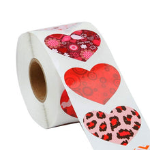 Load image into Gallery viewer, 50-500pcs Red Heart Shape Labels Valentine&#39;s Day Paper Packaging Sticker Candy Dragee Bag Gift Box Packing Bag Wedding
