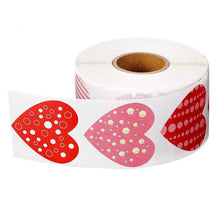 Load image into Gallery viewer, 50-500pcs Red Heart Shape Labels Valentine&#39;s Day Paper Packaging Sticker Candy Dragee Bag Gift Box Packing Bag Wedding