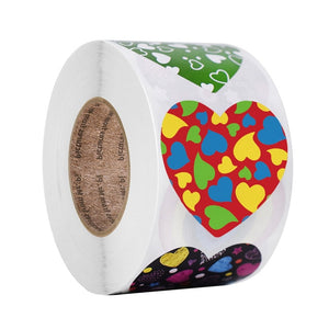 50-500pcs Red Heart Shape Labels Valentine&#39;s Day Paper Packaging Sticker Candy Dragee Bag Gift Box Packing Bag Wedding
