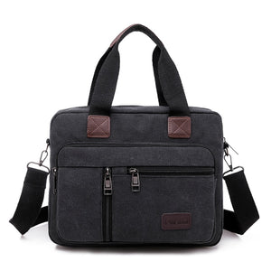 Canvas Men&#39;s Handbag Shoulder Bag Travel Large Capacity Multi-layer Crossbody Bag Student Travel Top-handle Bag Leisure Tote