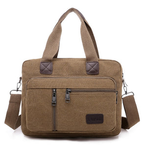 Canvas Men&#39;s Handbag Shoulder Bag Travel Large Capacity Multi-layer Crossbody Bag Student Travel Top-handle Bag Leisure Tote