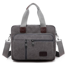 Load image into Gallery viewer, Canvas Men&#39;s Handbag Shoulder Bag Travel Large Capacity Multi-layer Crossbody Bag Student Travel Top-handle Bag Leisure Tote