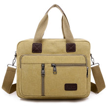 Load image into Gallery viewer, Canvas Men&#39;s Handbag Shoulder Bag Travel Large Capacity Multi-layer Crossbody Bag Student Travel Top-handle Bag Leisure Tote