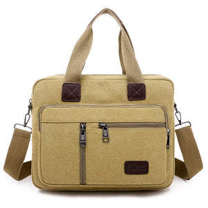 Canvas Men&#39;s Handbag Shoulder Bag Travel Large Capacity Multi-layer Crossbody Bag Student Travel Top-handle Bag Leisure Tote