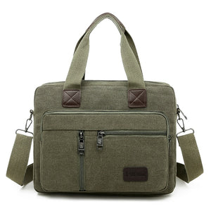 Canvas Men&#39;s Handbag Shoulder Bag Travel Large Capacity Multi-layer Crossbody Bag Student Travel Top-handle Bag Leisure Tote