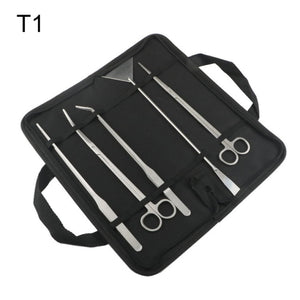6Pcs/Set Aquarium Tools Kit Tweezers Scissors Stainless Steel Cleaning Tools Aquatic Plants Fish Tank Aquarium Accessories