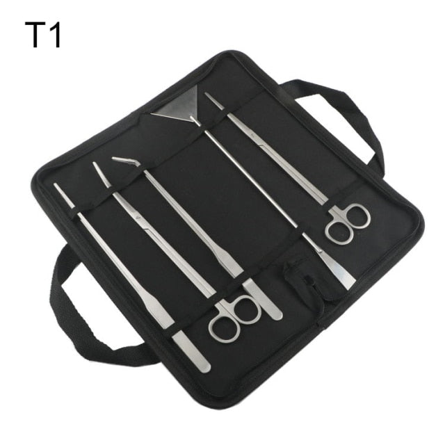 6Pcs/Set Aquarium Tools Kit Tweezers Scissors Stainless Steel Cleaning Tools Aquatic Plants Fish Tank Aquarium Accessories