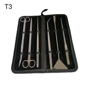 6Pcs/Set Aquarium Tools Kit Tweezers Scissors Stainless Steel Cleaning Tools Aquatic Plants Fish Tank Aquarium Accessories