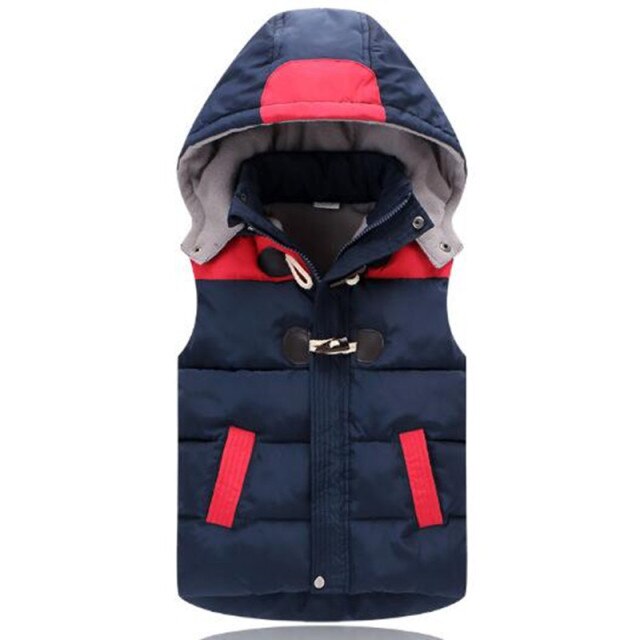 2021 NEW Christmas Children Waistcoat Kids Outerwear Winter Boys Waterproof Hooded Vest Baby Boys Girls Thick Warm Vest Coats