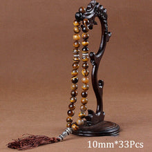 Load image into Gallery viewer, 10mm Green Malachite Stone Bracelets Tassel Pendant 33 Prayer Beads Islamic Muslim Tasbih Allah Mohammed Rosary For Women Men
