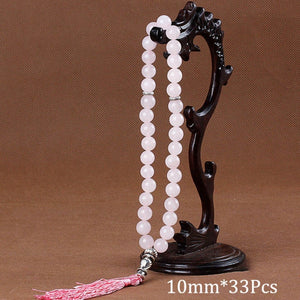 10mm Green Malachite Stone Bracelets Tassel Pendant 33 Prayer Beads Islamic Muslim Tasbih Allah Mohammed Rosary For Women Men