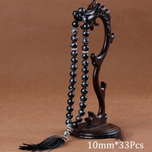 Load image into Gallery viewer, 10mm Green Malachite Stone Bracelets Tassel Pendant 33 Prayer Beads Islamic Muslim Tasbih Allah Mohammed Rosary For Women Men