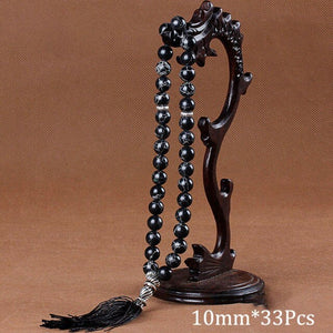 10mm Green Malachite Stone Bracelets Tassel Pendant 33 Prayer Beads Islamic Muslim Tasbih Allah Mohammed Rosary For Women Men