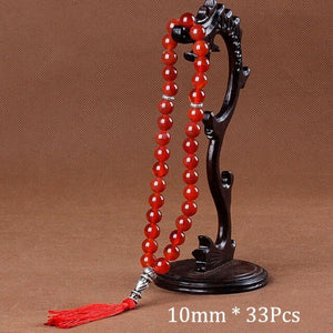 10mm Green Malachite Stone Bracelets Tassel Pendant 33 Prayer Beads Islamic Muslim Tasbih Allah Mohammed Rosary For Women Men