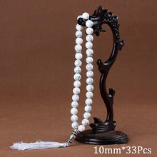 Load image into Gallery viewer, 10mm Green Malachite Stone Bracelets Tassel Pendant 33 Prayer Beads Islamic Muslim Tasbih Allah Mohammed Rosary For Women Men