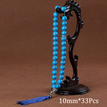 Load image into Gallery viewer, 10mm Green Malachite Stone Bracelets Tassel Pendant 33 Prayer Beads Islamic Muslim Tasbih Allah Mohammed Rosary For Women Men