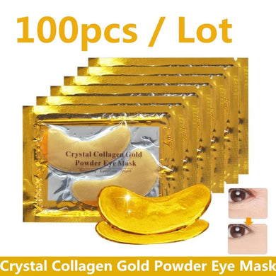 100Pcs Crystal Collagen Gold Powder Eye Mask Anti-Aging Dark Circles Acne Beauty Patches For Eye Skin Care Korean Cosmetics
