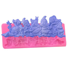 Load image into Gallery viewer, Snow Princess and Seven Dwarfs mould Silicone mold Birthday Cake Pan Bakeware Mold Fondant DIY Cake Decorating Baking Tools
