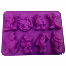 Load image into Gallery viewer, Snow Princess and Seven Dwarfs mould Silicone mold Birthday Cake Pan Bakeware Mold Fondant DIY Cake Decorating Baking Tools