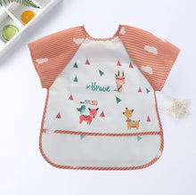 Load image into Gallery viewer, Baby Kids Toddler Long Sleeve Scarf Waterproof Art Smock Feeding Bib Apron Pocket Infant Boys Girls Burp Cloth Banana Bibs