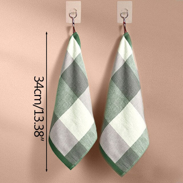 2Pcs/Set Nordic Hanging Cloth Absorbent Cotton Kitchen Hand Towels Toilet Bathroom Cleaning Tools Household Accessories