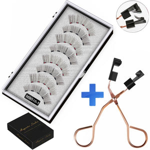 2021 4 pairs 5 Magnet Magnetic False Eyelashes 3D Lasting Magnetic Eyelashes Natural Artificial Mink lashes Faux Cils Magnetique
