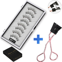Load image into Gallery viewer, 2021 4 pairs 5 Magnet Magnetic False Eyelashes 3D Lasting Magnetic Eyelashes Natural Artificial Mink lashes Faux Cils Magnetique