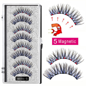 2021 4 pairs 5 Magnet Magnetic False Eyelashes 3D Lasting Magnetic Eyelashes Natural Artificial Mink lashes Faux Cils Magnetique
