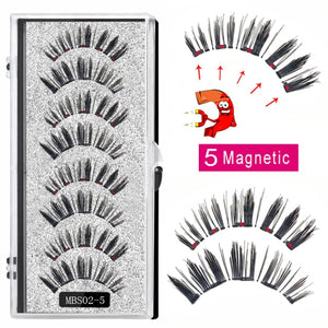 2021 4 pairs 5 Magnet Magnetic False Eyelashes 3D Lasting Magnetic Eyelashes Natural Artificial Mink lashes Faux Cils Magnetique