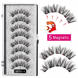 2021 4 pairs 5 Magnet Magnetic False Eyelashes 3D Lasting Magnetic Eyelashes Natural Artificial Mink lashes Faux Cils Magnetique