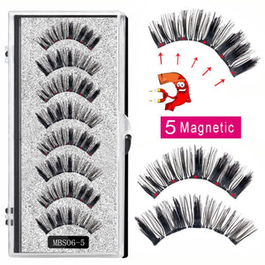 2021 4 pairs 5 Magnet Magnetic False Eyelashes 3D Lasting Magnetic Eyelashes Natural Artificial Mink lashes Faux Cils Magnetique