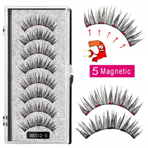 2021 4 pairs 5 Magnet Magnetic False Eyelashes 3D Lasting Magnetic Eyelashes Natural Artificial Mink lashes Faux Cils Magnetique
