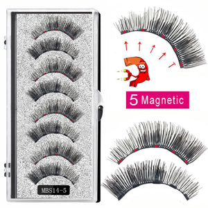 2021 4 pairs 5 Magnet Magnetic False Eyelashes 3D Lasting Magnetic Eyelashes Natural Artificial Mink lashes Faux Cils Magnetique