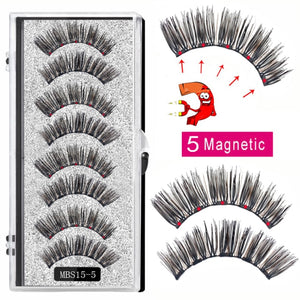 2021 4 pairs 5 Magnet Magnetic False Eyelashes 3D Lasting Magnetic Eyelashes Natural Artificial Mink lashes Faux Cils Magnetique
