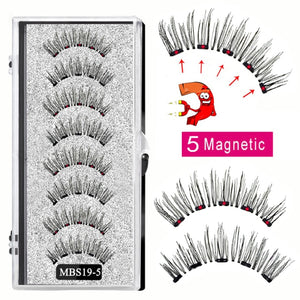 2021 4 pairs 5 Magnet Magnetic False Eyelashes 3D Lasting Magnetic Eyelashes Natural Artificial Mink lashes Faux Cils Magnetique