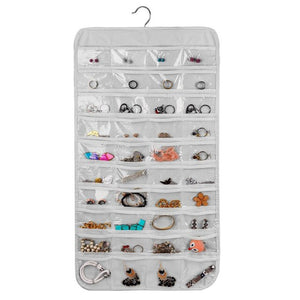 80 Pockets Fashion Double Sided Hanging Jewelry Display Organizer PVC Storage Earring Packaging Bag Organza Wedding Gift Pouches