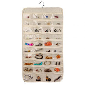 80 Pockets Fashion Double Sided Hanging Jewelry Display Organizer PVC Storage Earring Packaging Bag Organza Wedding Gift Pouches