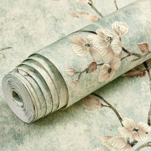 Load image into Gallery viewer, 3D American Retro Non-woven Self-adhesive Wallpaper Rustic Vine Flower Wall Papers Thickening Peel and Stick Wall Stickers