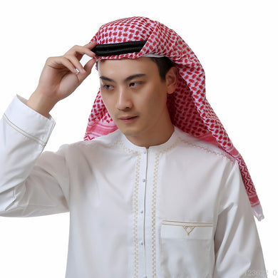 138*138cm Man Muslim Arabic Various Head Scarf Keffiyeh Square Plaid Male Islamic Hijab Ramadan Saudi Arab Headband Accessories